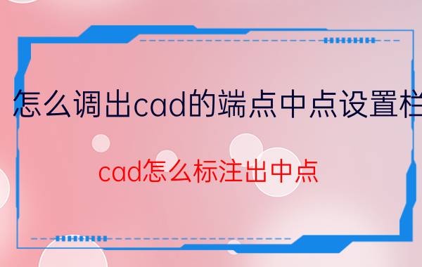 怎么调出cad的端点中点设置栏 cad怎么标注出中点？